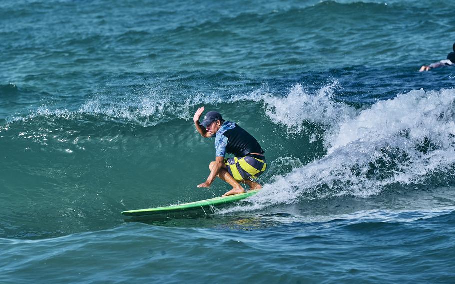 a man surfing